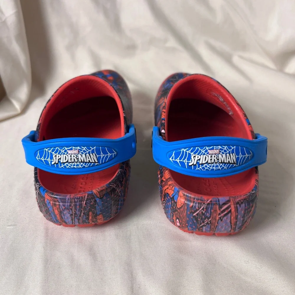 Crocs Kids Marvel Spider-Man Clogs Blue Red Graphic Print Size C12